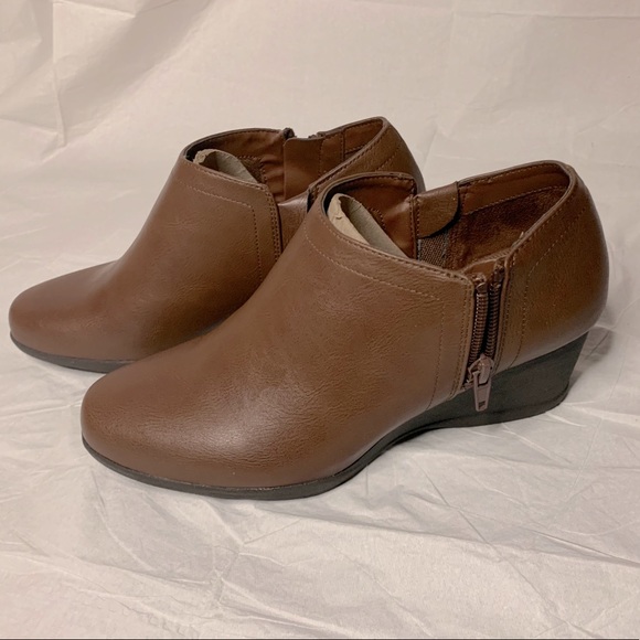 Dr. Scholl's Fordey Cognac Wedge Ankle Boots - Picture 3 of 7